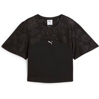 PUMA Damen Shirt LACE TOP - SHORT, Größe M in Schwarz