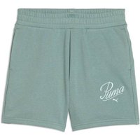 PUMA Damen Shorts ESS SCRIPT High-Waist Shorts 5, Größe L in Grau