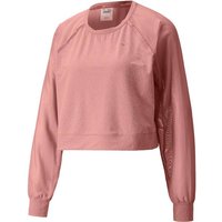 PUMA Damen Sweatshirt Crystalline Knit Mesh Long, Größe L in Pink