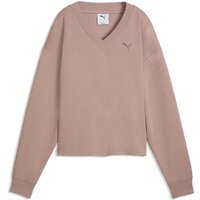 PUMA Damen Sweatshirt ESS ELEVATED Comfort V-neck Crew DK, Größe M in Blau
