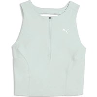 PUMA Damen T-Shirt W RUN LIGHTSTRIDE CROP TOP, Größe L in Grau