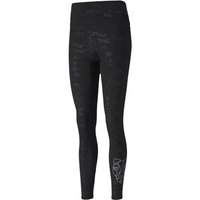 PUMA Damen Tight Train Embossed High Rise 7, Größe XS in Schwarz