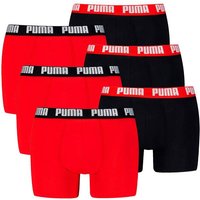 PUMA Herren Boxershorts, 6er Pack - Everyday Basic Boxers 6P, Cotton Stretch, einfarbig, Größe M in Schwarz
