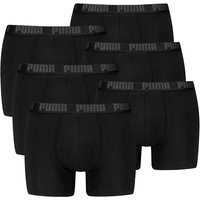 PUMA Herren Boxershorts, 6er Pack - Everyday Basic Boxers 6P, Cotton Stretch, einfarbig, Größe XL in Schwarz