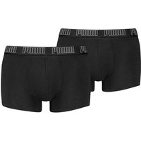 PUMA Herren Boxershorts, 2er Pack - Everyday Trunks 2P, Cotton Stretch, einfarbig, Größe M in Schwarz