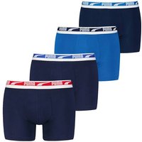 PUMA Herren Boxershorts, 4er Pack - Everyday Multi Logo ECOM, Cotton Stretch, Größe M in Blau