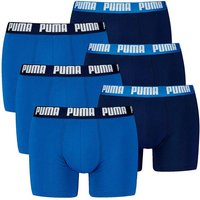 PUMA Herren Boxershorts, 6er Pack - Everyday Basic Boxers 6P, Cotton Stretch, einfarbig, Größe XXL in Blau