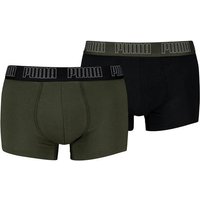 PUMA Herren Boxershorts, 2er Pack - Everyday Trunks 2P, Cotton Stretch, einfarbig, Größe M in Schwarz
