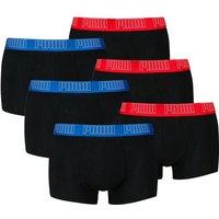 PUMA Herren Boxershorts, 6er Pack - Everyday Trunks 6P, Cotton Stretch, einfarbig, Größe M in Schwarz