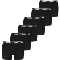PUMA Herren Boxershorts, 6er Pack - Boxer 6P, Cotton Stretch, Logo, einfarbig, Größe L in Schwarz
