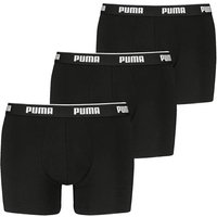 PUMA Herren Boxershorts, 3er Pack - Boxer 3P, Cotton Stretch, Logo, einfarbig, Größe XL in Schwarz