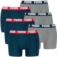 PUMA Herren Boxershorts, 6er Pack - Everyday Basic Boxers 6P, Cotton Stretch, einfarbig, Größe L in Blau