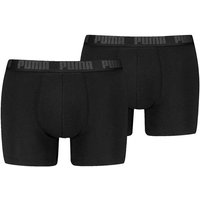 PUMA Herren Boxershorts, 2er Pack - Everyday Basic Boxers 2P, Cotton Stretch, einfarbig, Größe M in Schwarz