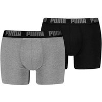 PUMA Herren Boxershorts, 2er Pack - Everyday Basic Boxers 2P, Cotton Stretch, einfarbig, Größe L in Grau