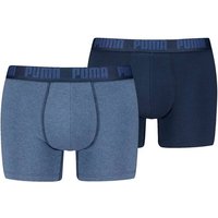 PUMA Herren Boxershorts, 2er Pack - Everyday Basic Boxers 2P, Cotton Stretch, einfarbig, Größe XXL in Blau