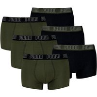 PUMA Herren Boxershorts, 6er Pack - Everyday Trunks 6P, Cotton Stretch, einfarbig, Größe XL in Schwarz