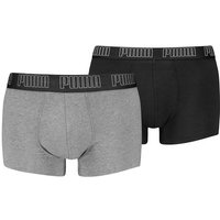 PUMA Herren Boxershorts, 2er Pack - Everyday Trunks 2P, Cotton Stretch, einfarbig, Größe M in Grau