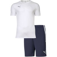 PUMA Herren Finisher Set - Training Shorts kurz, Funktionsshirt Rundhals uni, Größe XL in Blau