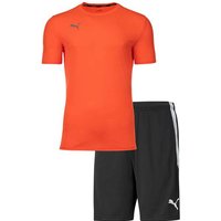 PUMA Herren Finisher Set - Training Shorts kurz, Funktionsshirt Rundhals uni, Größe XXL in Schwarz
