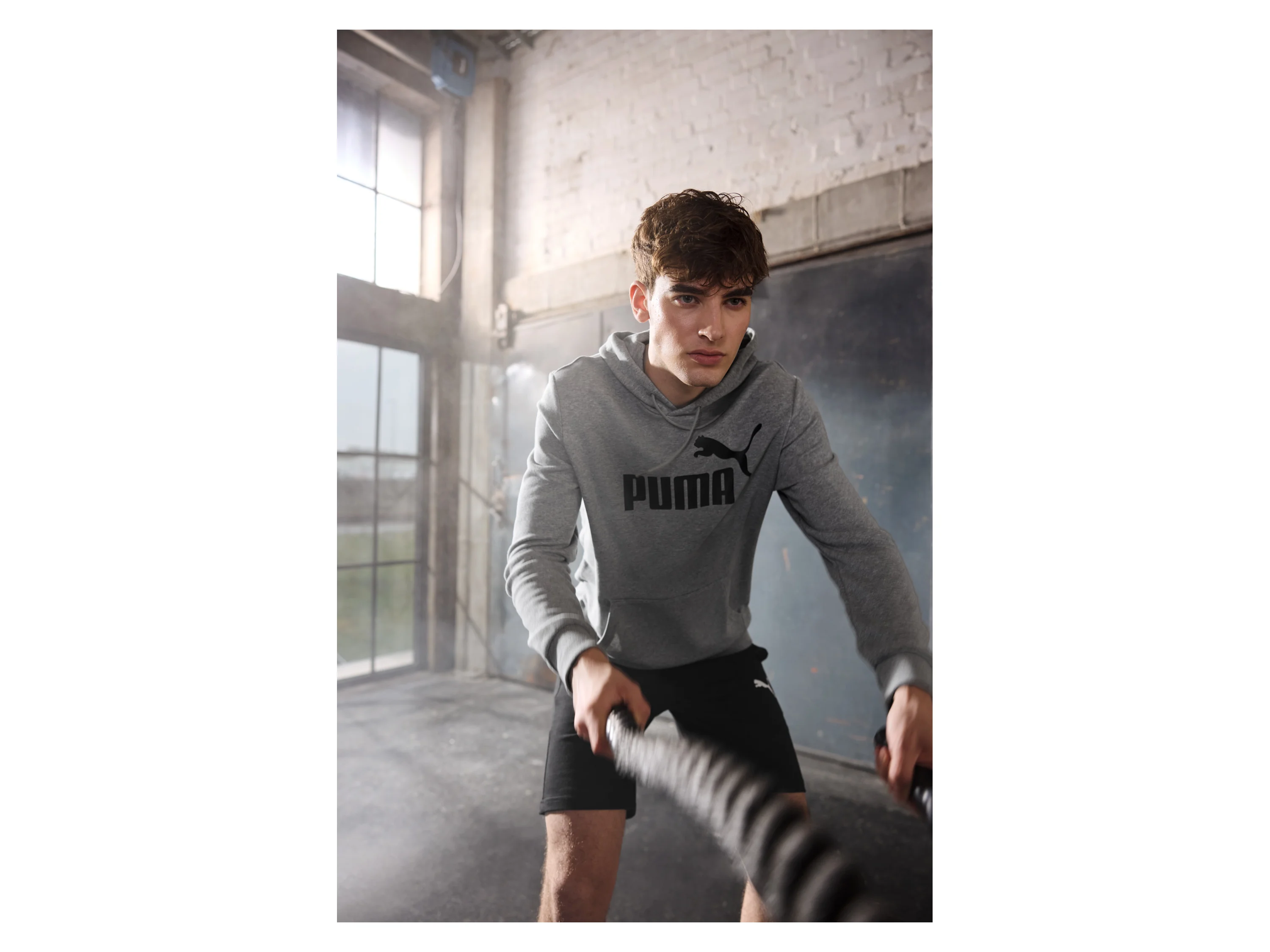 PUMA Herren Hoodie (graumelange, M) – Bild 3 von 4
