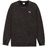 PUMA Herren Sweatshirt ESS ELEVATED Relaxed Wash Crew FL, Größe M in Schwarz
