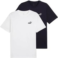 PUMA Herren T-Shirt 2er Pack - ESS Small No. 1 Logo Tee , Rundhals, Kurzarm, uni, Größe 3XL in Weiß