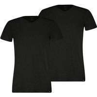 PUMA Herren T-Shirts, 2er Pack - V-Neck Tee 2P, V-Ausschnitt, Regular Fit, Baumwolle, einfarbig, Größe XL in Schwarz