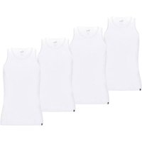 PUMA Herren Tank Top, 4er Pack - Basic, Unterhemd, Rundhals, Single Jersey, einfarbig, Größe S in Weiß