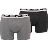 PUMA Herren Unterhose MEN MULTI LOGO BOXER 2P, Größe S in Grau