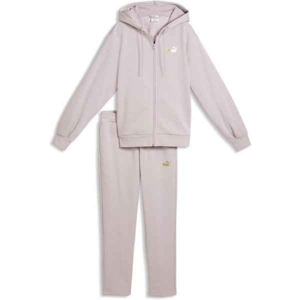 PUMA Jogginganzug Metallic Trainingsanzug mit Kapuze Damen