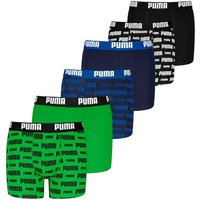 PUMA Jungen Boxer Shorts, 6er Pack - Everyday Logo Print Boxers ECOM 6P, Cotton Stretch, Größe 122-128 in Schwarz