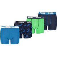 PUMA Jungen Boxer Shorts, 4er Pack - Basic Boxer AOP - ECOM, Cotton Stretch, Größe 152 in Grün