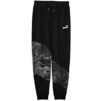 PUMA Kinder Hose POWER CAT MARBLEIZED, Größe 140 in Schwarz