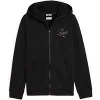 PUMA Kinder Jacke ESS SCRIPT Full-Zip Hoodie FL G, Größe 152 in Schwarz