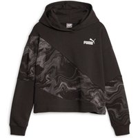 PUMA Kinder Kapuzensweat POWER CAT MARBLEIZED, Größe 140 in Schwarz