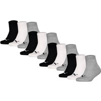 PUMA Kinder Quarter Socken, 12er Pack - Plain Quarter 12P, Logos, einfarbig, Größe 39-42 in Schwarz