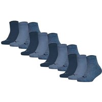 PUMA Kinder Quarter Socken, 12er Pack - Plain Quarter 12P, Logos, einfarbig, Größe 39-42 in Blau