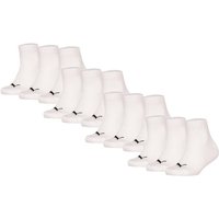 PUMA Kinder Quarter Socken, 12er Pack - Plain Quarter 12P, Logos, einfarbig, Größe 39-42 in Weiß