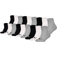 PUMA Kinder Quartersocken, 18er Pack - Plain Quarter ECOM 18P, Logo, einfarbig, Größe 31-34 in Schwarz