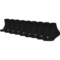 PUMA Kinder Quartersocken, 9er Pack - Plain Quarter ECOM 9P, Logo, einfarbig, Größe 31-34 in Schwarz