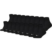 PUMA Kinder Quartersocken, 18er Pack - Plain Quarter ECOM 18P, Logo, einfarbig, Größe 31-34 in Schwarz