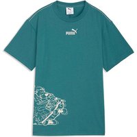 PUMA Kinder Shirt MID90s SP Relaxed Graphic Tee B, Größe 176 in Blau