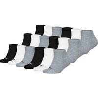 PUMA Kinder Sneakersocken 18er Pack - Plain Sneaker ECOM 18P, Logo, einfarbig, Größe 39-42 in Schwarz