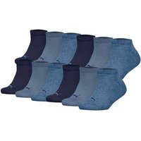 PUMA Kinder Sneakersocken, 12er Pack - Plain Sneaker 12P, Logo, einfarbig, Größe 35-38 in Blau