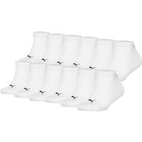 PUMA Kinder Sneakersocken, 12er Pack - Plain Sneaker 12P, Logo, einfarbig, Größe 27-30 in Weiß