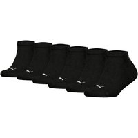 PUMA Kinder Sneakersocken 6er Pack - Plain Sneaker ECOM 6P, Logo, einfarbig, Größe 23-26 in Schwarz