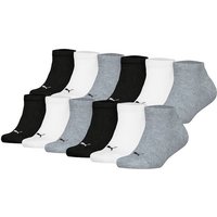 PUMA Kinder Sneakersocken, 12er Pack - Plain Sneaker 12P, Logo, einfarbig, Größe 35-38 in Schwarz