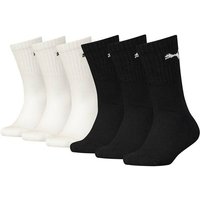 PUMA Kinder Socken, 6er Pack - Sport Junior ECOM, Rippbündchen, Logo, Größe 31-34 in Schwarz