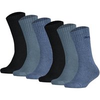 PUMA Kinder Socken, 6er Pack - Sport Junior, Frottee-Sohle, Rippbündchen, Logo, Größe 35-38 in Bunt