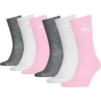 PUMA Kinder Socken, 6er Pack - Sport Junior ECOM, Rippbündchen, Logo, Größe 31-34 in Pink